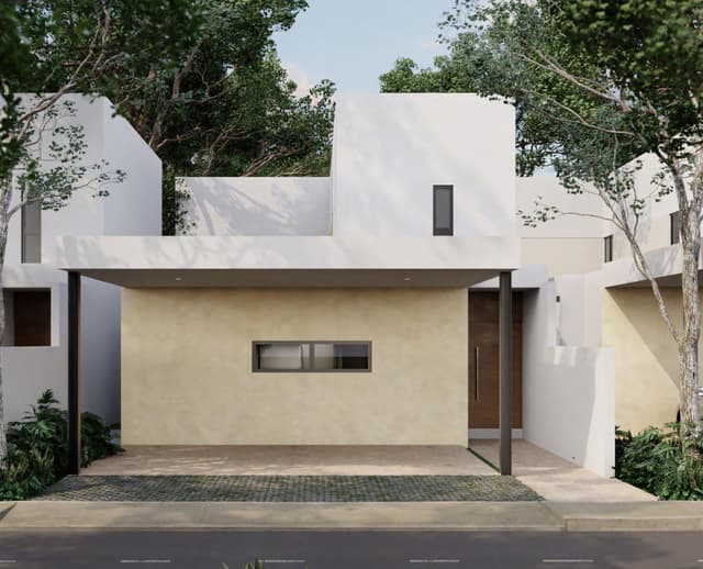 Moderna de 3 Recámaras con Habitación en Planta Baja, Conkal