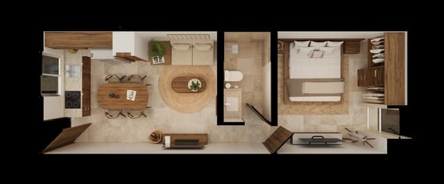 Departamento en venta en Conkal de 2 recamaras y rooftop, desarrollo de lujo