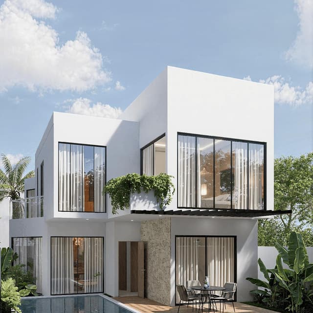 Residencia Funcional de 3 Habitaciones con Alberca y Diseño Integrado a la Naturaleza