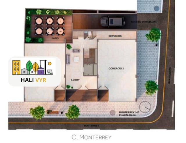 Local en P.B. en venta en edificio de estudios en Monterrey, Roma Norte