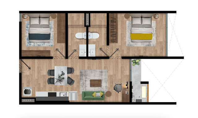 Departamento en Preventa - Tipología D - 2 recámaras