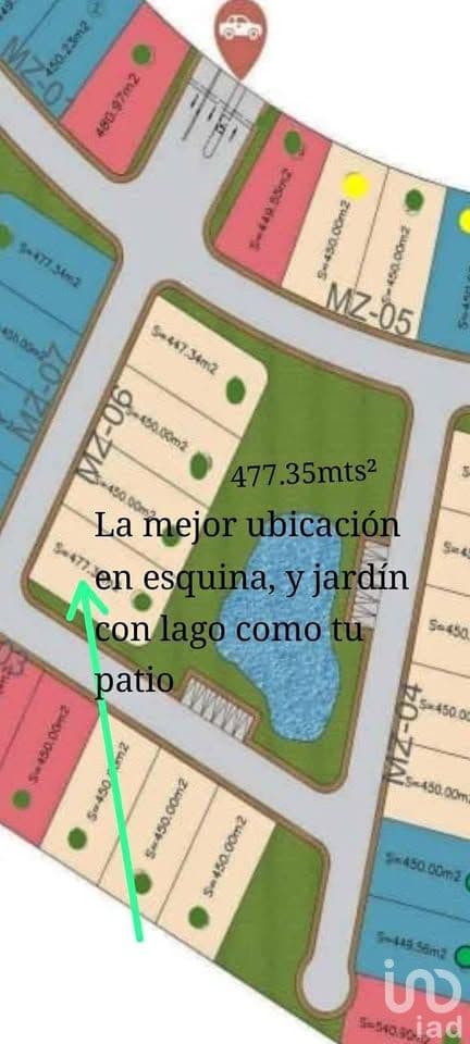 VENTA DE LOTE RESIDENCIAL EN ESQUINA CON JARDIN CON LAGO