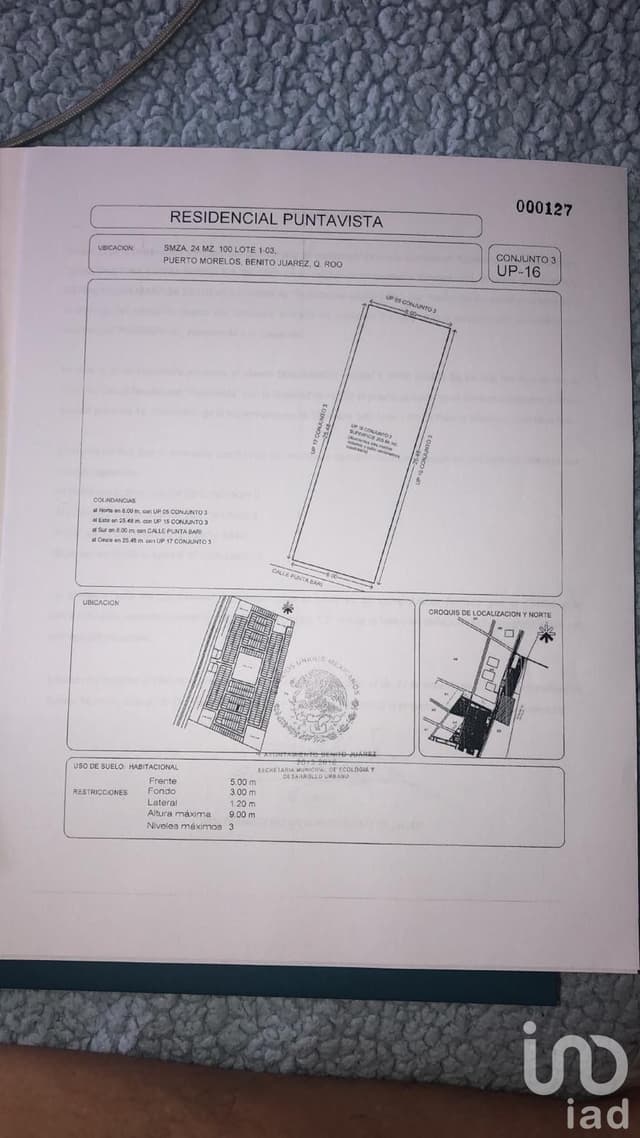 TERRENO EN VENTA EN PUERTO MORELOS QUINTANA ROO EN RESIDENCIAL PUNTA VISTA