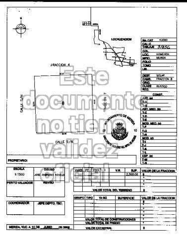 VENTA TERRENO 2500 m2 KOMCHEN CERCANO A LA REJOLLADA, MERIDA , YUCATAN.