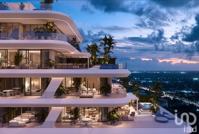 Departamento en Cancún, residencial de lujo con marca internacional, vista a la laguna y beach club.