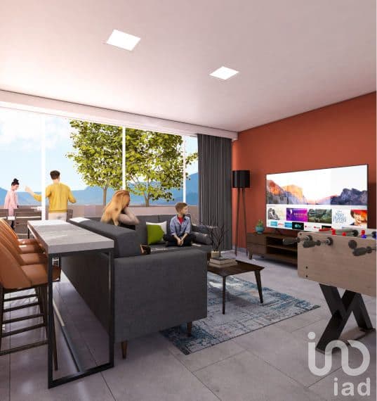 Departamento con terraza en preventa en Distrito Madero en el Centro de Monterrey 62.37m2+14.96m2