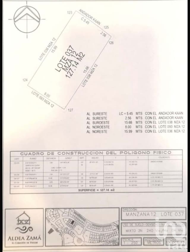 SE VENDE TERRENO DE 127 M2, USO SUELO H3 160 000 USD EN TULUM, Aldea Zamá