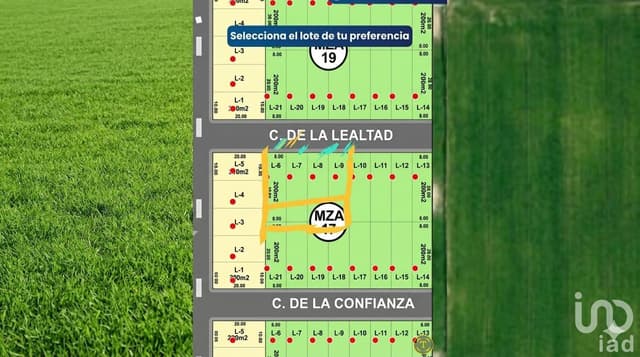 Terreno en venta en Residencial en cerrada con vigilancia a 5 min aeropuerto