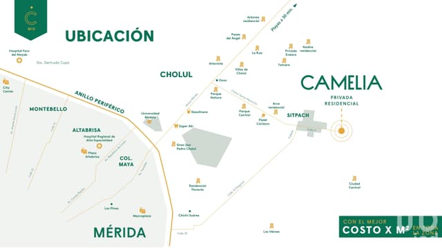 TERRENO EN VENTA EN CAMELIA RESIDENCIAL SITPACH MÉRIDA