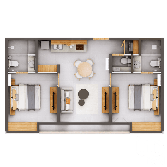 Departamento Concepto moderno, funcional y con gran potencial de inversión.