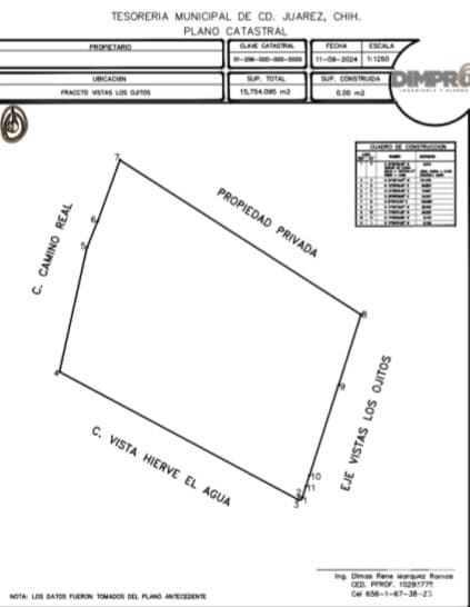 TERRENO INDUSTRIAL EN VENTA PERIFERICO CAMINO REAL NORTE VISTA LOS OJITOS