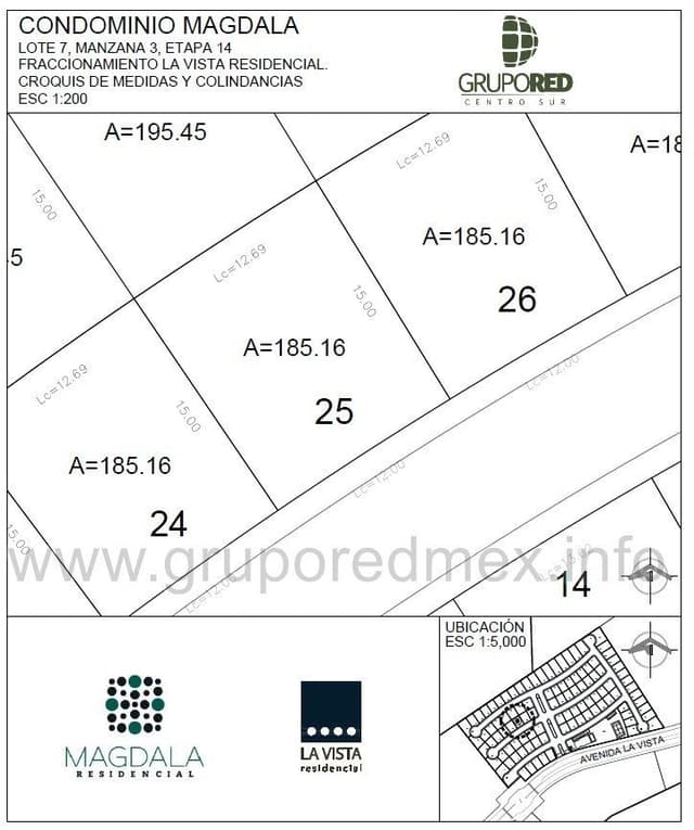 Lote 25, dentro de Fraccionamiento La Vista Residencial, Condominio Magdala, Excelente ubicación