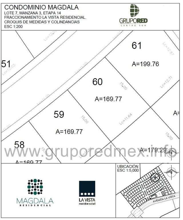 Lote 60, dentro de Fraccionamiento La Vista Residencial, Condominio Magdala, Excelente ubicación